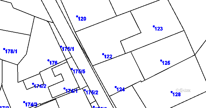 Parcela st. 122 v KÚ Kamenice nad Lipou, Katastrální mapa