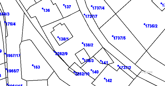 Parcela st. 138/2 v KÚ Kamenice nad Lipou, Katastrální mapa