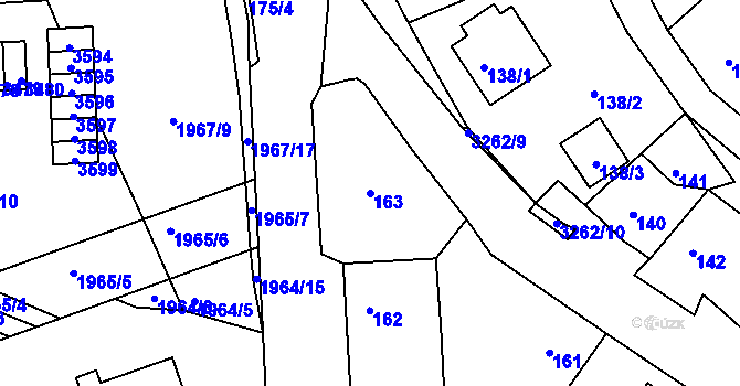 Parcela st. 163 v KÚ Kamenice nad Lipou, Katastrální mapa
