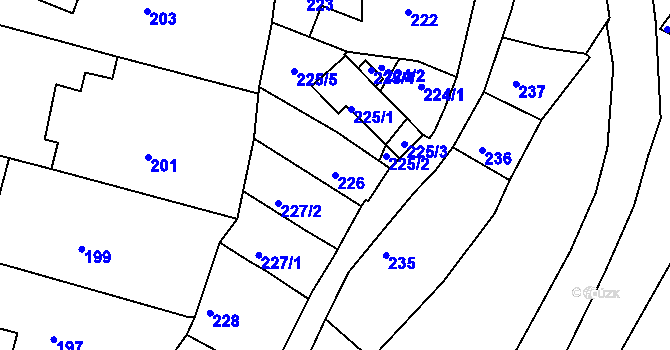 Parcela st. 226 v KÚ Kamenice nad Lipou, Katastrální mapa