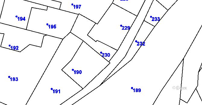 Parcela st. 230 v KÚ Kamenice nad Lipou, Katastrální mapa