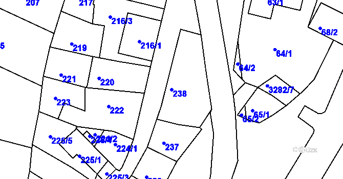 Parcela st. 238 v KÚ Kamenice nad Lipou, Katastrální mapa