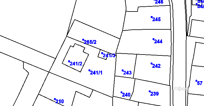 Parcela st. 241/3 v KÚ Kamenice nad Lipou, Katastrální mapa