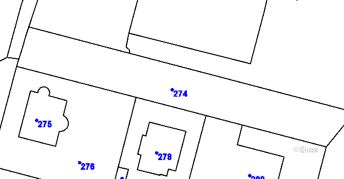 Parcela st. 274 v KÚ Kamenice nad Lipou, Katastrální mapa