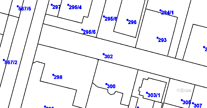 Parcela st. 302 v KÚ Kamenice nad Lipou, Katastrální mapa