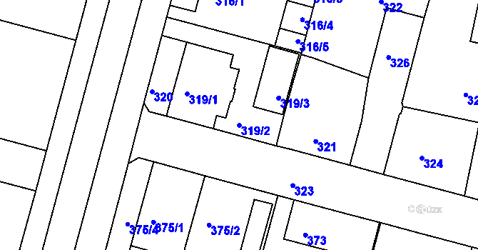 Parcela st. 319/2 v KÚ Kamenice nad Lipou, Katastrální mapa