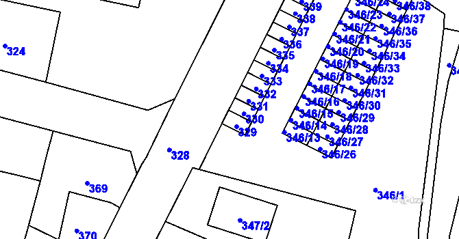 Parcela st. 329 v KÚ Kamenice nad Lipou, Katastrální mapa