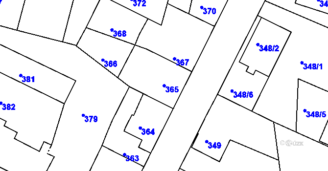 Parcela st. 365 v KÚ Kamenice nad Lipou, Katastrální mapa