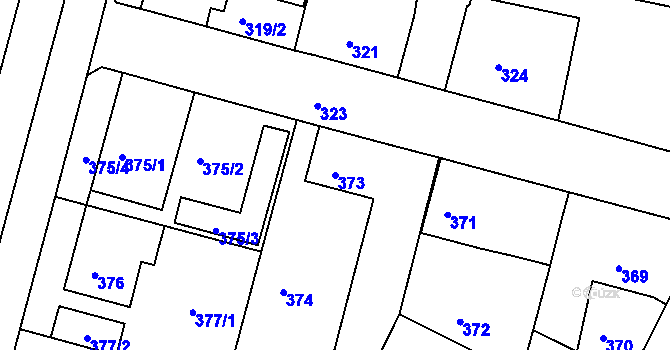 Parcela st. 373 v KÚ Kamenice nad Lipou, Katastrální mapa