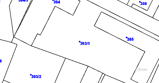 Parcela st. 393/1 v KÚ Kamenice nad Lipou, Katastrální mapa