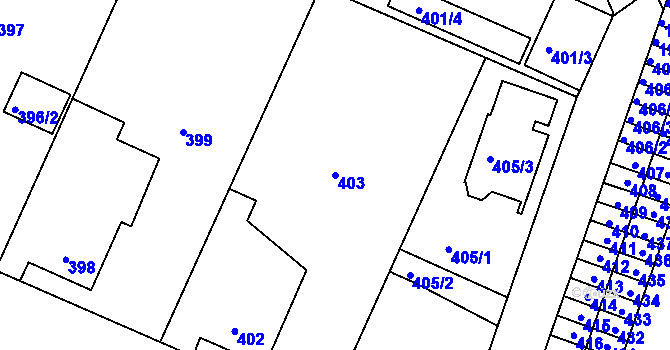 Parcela st. 403 v KÚ Kamenice nad Lipou, Katastrální mapa