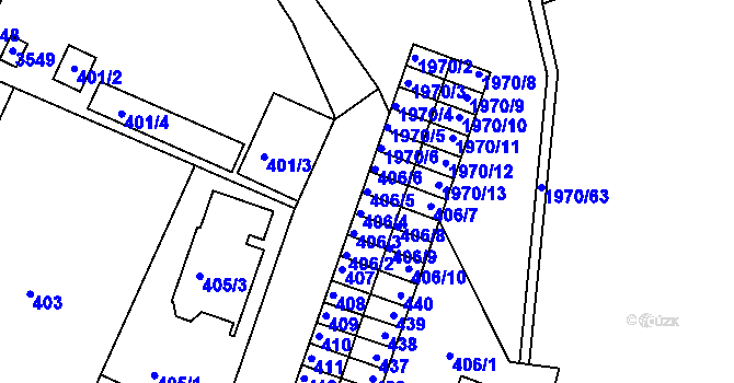 Parcela st. 406/5 v KÚ Kamenice nad Lipou, Katastrální mapa
