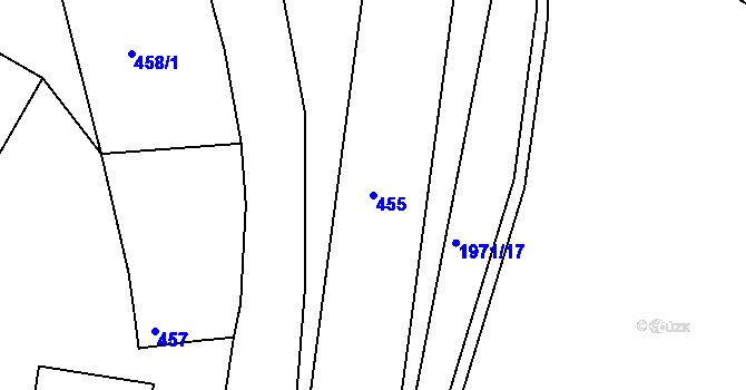 Parcela st. 455 v KÚ Kamenice nad Lipou, Katastrální mapa