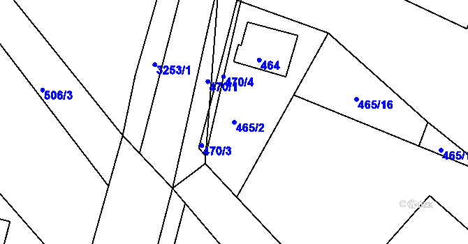 Parcela st. 465/2 v KÚ Kamenice nad Lipou, Katastrální mapa