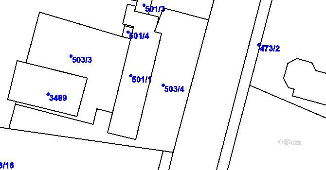 Parcela st. 503/4 v KÚ Kamenice nad Lipou, Katastrální mapa