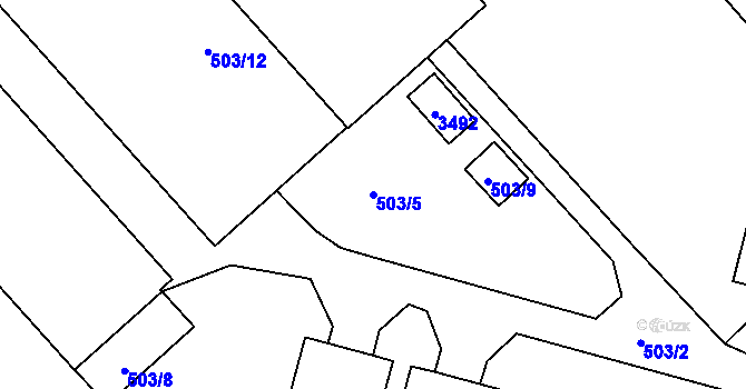 Parcela st. 503/5 v KÚ Kamenice nad Lipou, Katastrální mapa