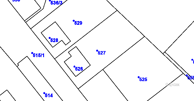 Parcela st. 527 v KÚ Kamenice nad Lipou, Katastrální mapa