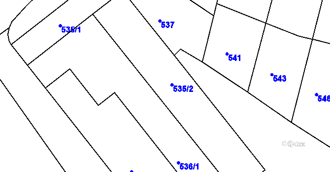 Parcela st. 535 v KÚ Kamenice nad Lipou, Katastrální mapa