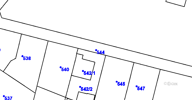 Parcela st. 544 v KÚ Kamenice nad Lipou, Katastrální mapa