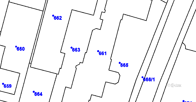 Parcela st. 661 v KÚ Kamenice nad Lipou, Katastrální mapa