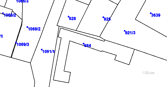 Parcela st. 684 v KÚ Kamenice nad Lipou, Katastrální mapa