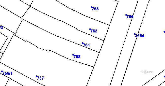 Parcela st. 761 v KÚ Kamenice nad Lipou, Katastrální mapa