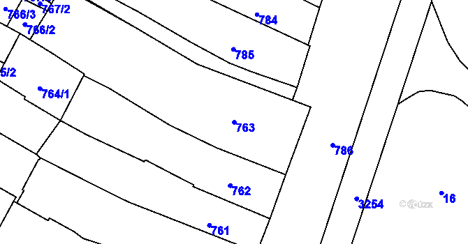 Parcela st. 763 v KÚ Kamenice nad Lipou, Katastrální mapa
