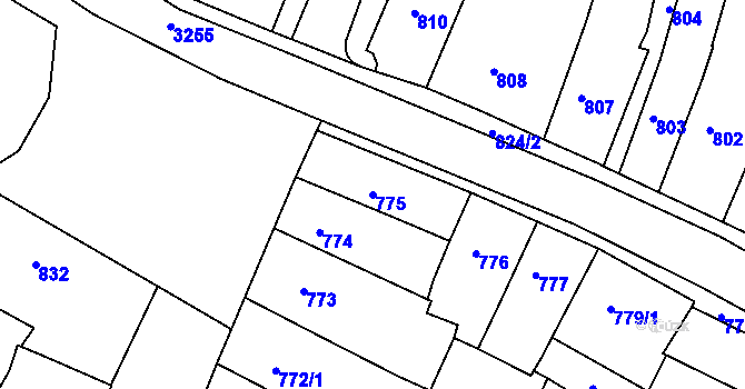 Parcela st. 775 v KÚ Kamenice nad Lipou, Katastrální mapa