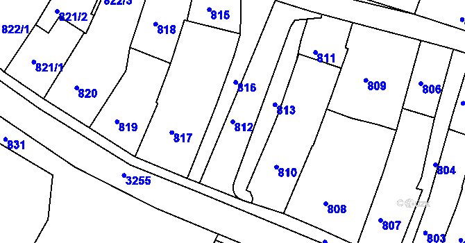 Parcela st. 812 v KÚ Kamenice nad Lipou, Katastrální mapa