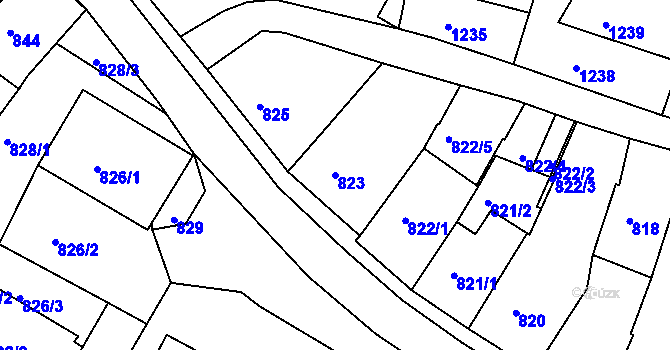 Parcela st. 823 v KÚ Kamenice nad Lipou, Katastrální mapa