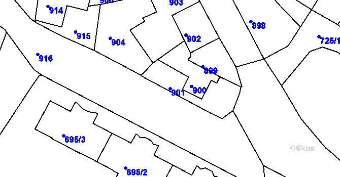 Parcela st. 901 v KÚ Kamenice nad Lipou, Katastrální mapa
