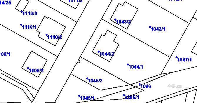 Parcela st. 1044/2 v KÚ Kamenice nad Lipou, Katastrální mapa