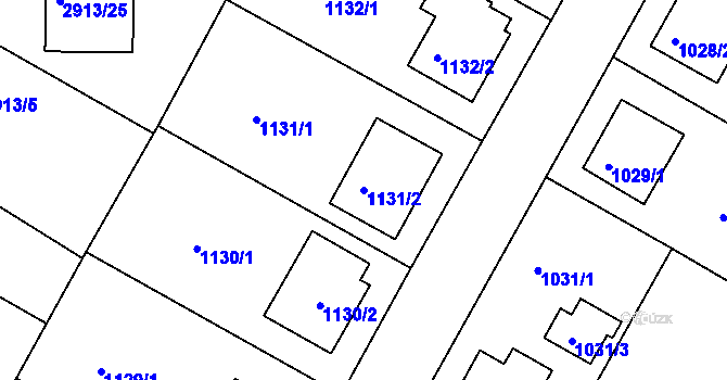 Parcela st. 1131/2 v KÚ Kamenice nad Lipou, Katastrální mapa
