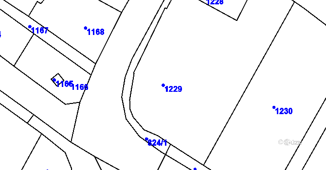 Parcela st. 1229 v KÚ Kamenice nad Lipou, Katastrální mapa