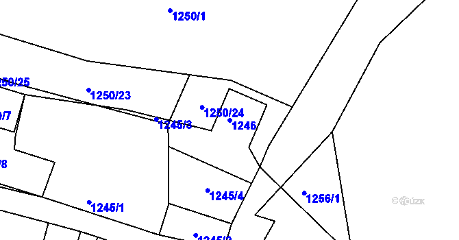 Parcela st. 1246 v KÚ Kamenice nad Lipou, Katastrální mapa