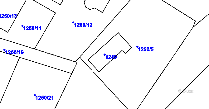 Parcela st. 1249 v KÚ Kamenice nad Lipou, Katastrální mapa