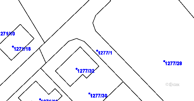 Parcela st. 1277/1 v KÚ Kamenice nad Lipou, Katastrální mapa