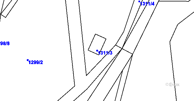 Parcela st. 1311/3 v KÚ Kamenice nad Lipou, Katastrální mapa