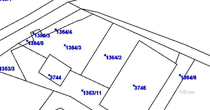 Parcela st. 1364/2 v KÚ Kamenice nad Lipou, Katastrální mapa