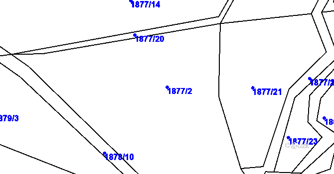 Parcela st. 1877/2 v KÚ Kamenice nad Lipou, Katastrální mapa