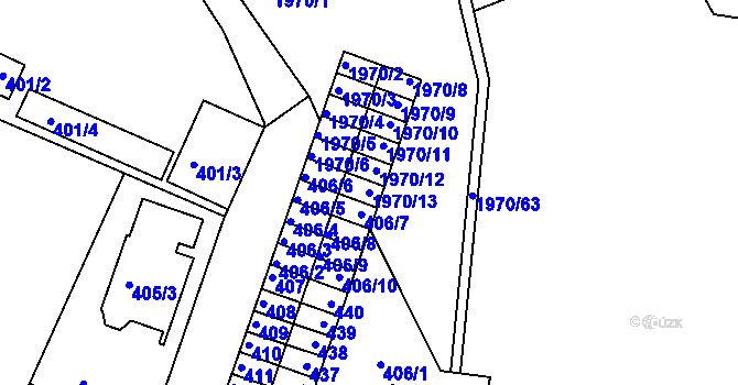 Parcela st. 1970/13 v KÚ Kamenice nad Lipou, Katastrální mapa