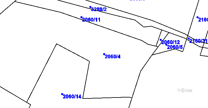 Parcela st. 2060/4 v KÚ Kamenice nad Lipou, Katastrální mapa