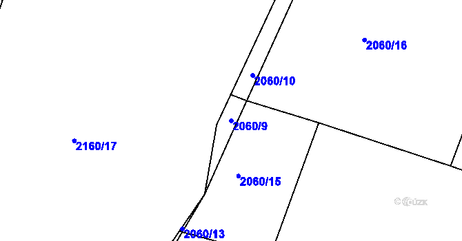 Parcela st. 2060/9 v KÚ Kamenice nad Lipou, Katastrální mapa