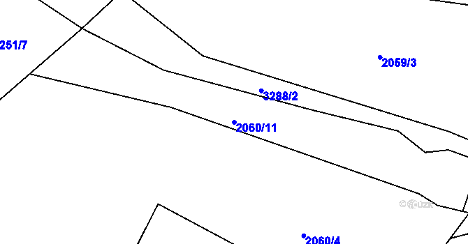 Parcela st. 2060/11 v KÚ Kamenice nad Lipou, Katastrální mapa