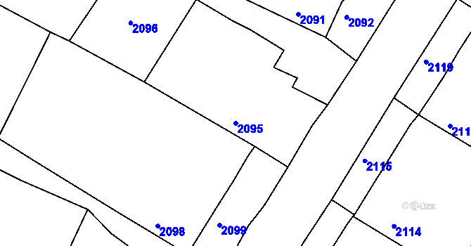 Parcela st. 2095 v KÚ Kamenice nad Lipou, Katastrální mapa