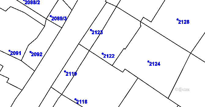 Parcela st. 2122 v KÚ Kamenice nad Lipou, Katastrální mapa