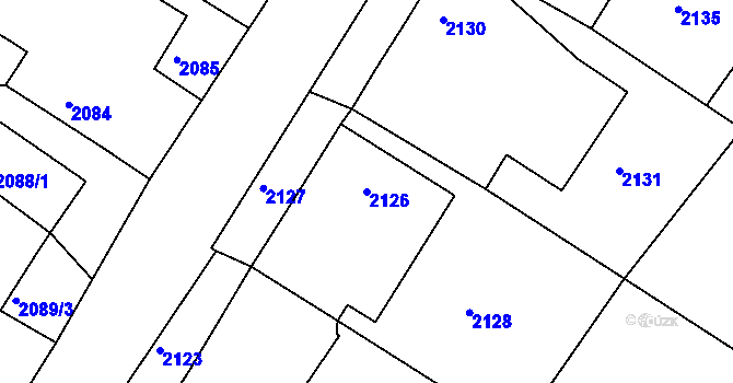 Parcela st. 2126 v KÚ Kamenice nad Lipou, Katastrální mapa