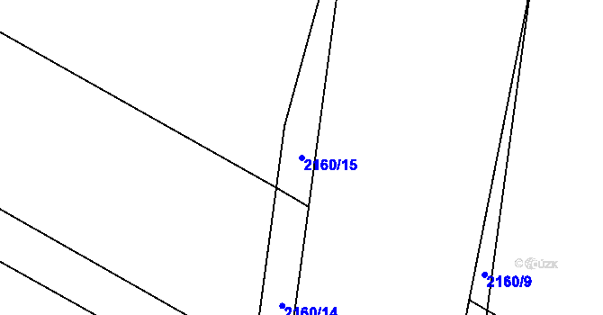 Parcela st. 2160/15 v KÚ Kamenice nad Lipou, Katastrální mapa