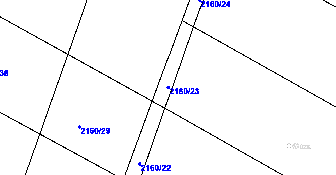 Parcela st. 2160/23 v KÚ Kamenice nad Lipou, Katastrální mapa
