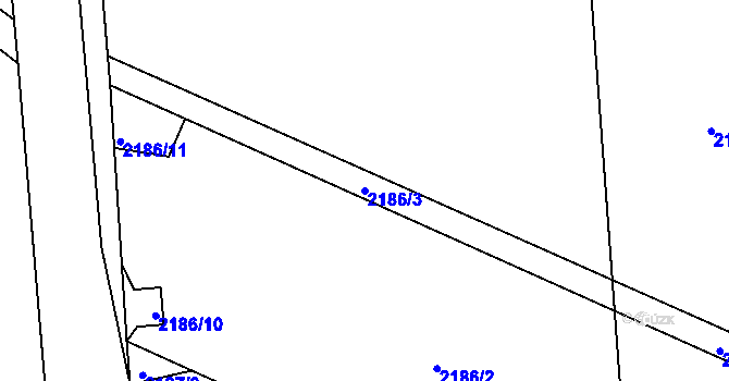 Parcela st. 2186/3 v KÚ Kamenice nad Lipou, Katastrální mapa